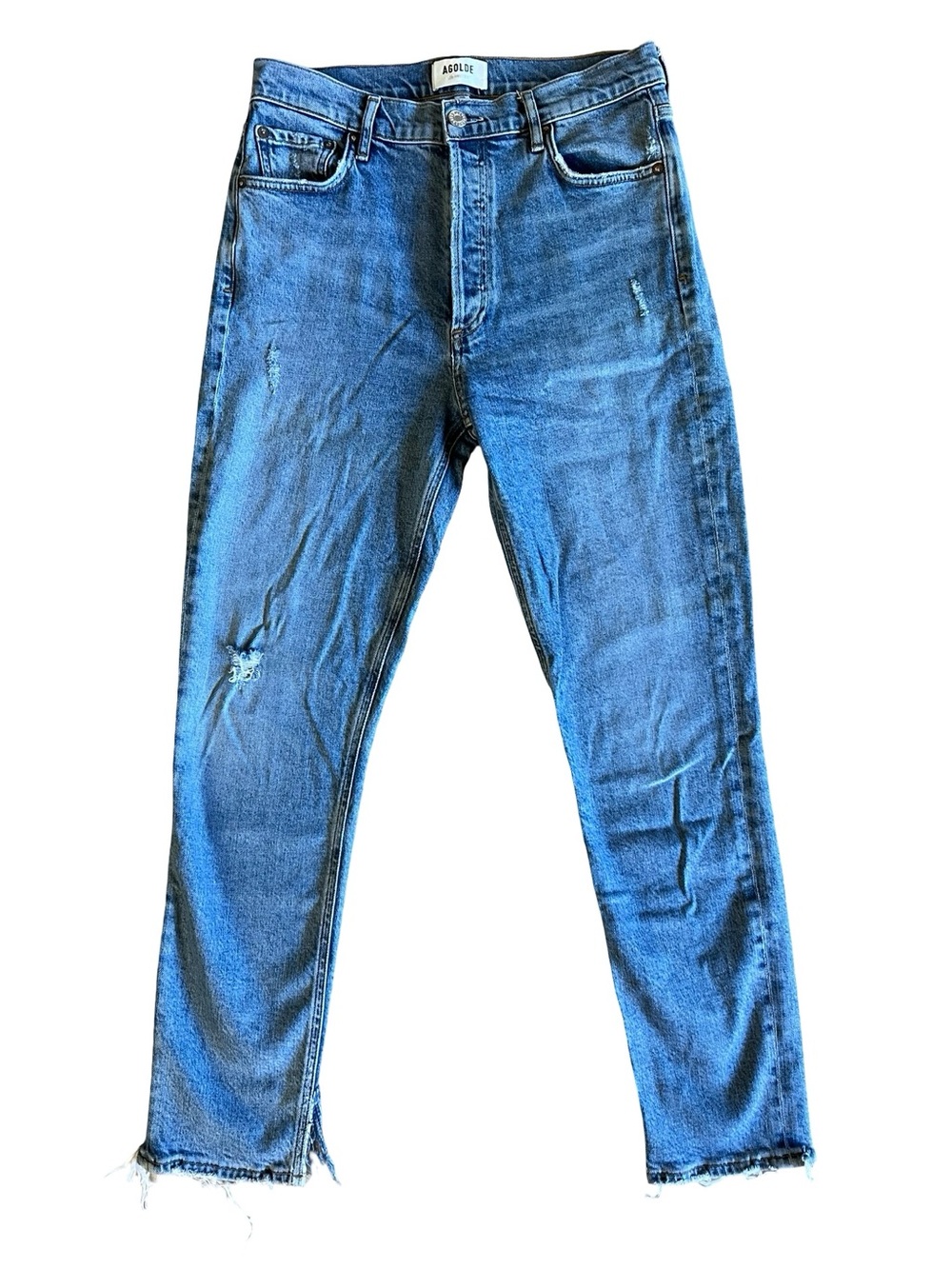 AGOLDE Nico High Rise Slim Fit Jeans Women's Size 28 Button Fly Distressed